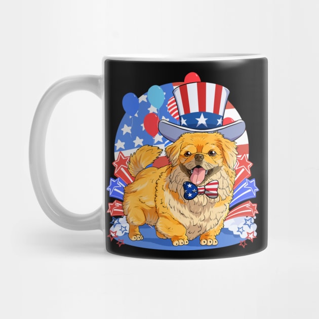 Pekingese Dog 4th Of July Patriotic Puppy by Noseking
